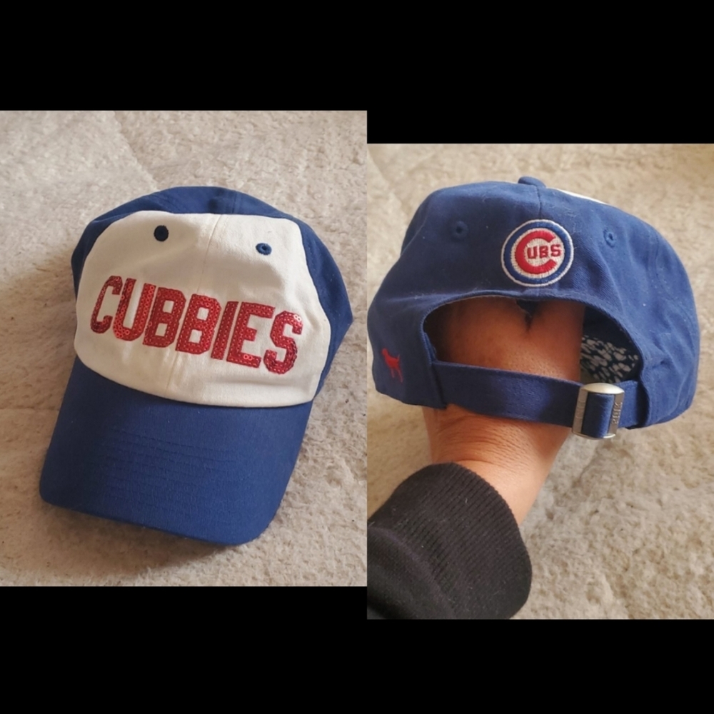 RARE PINK Victoria Secret Cubs baseball sequin hat